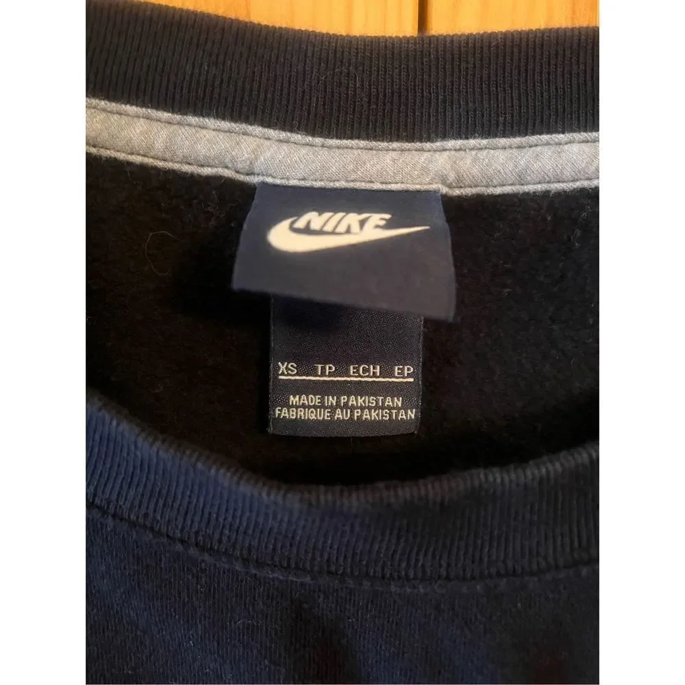 NIKE JUST DO IT Sweatshirt VINTAGE Women’s XS Black Day Glow Logo RARE (1154)